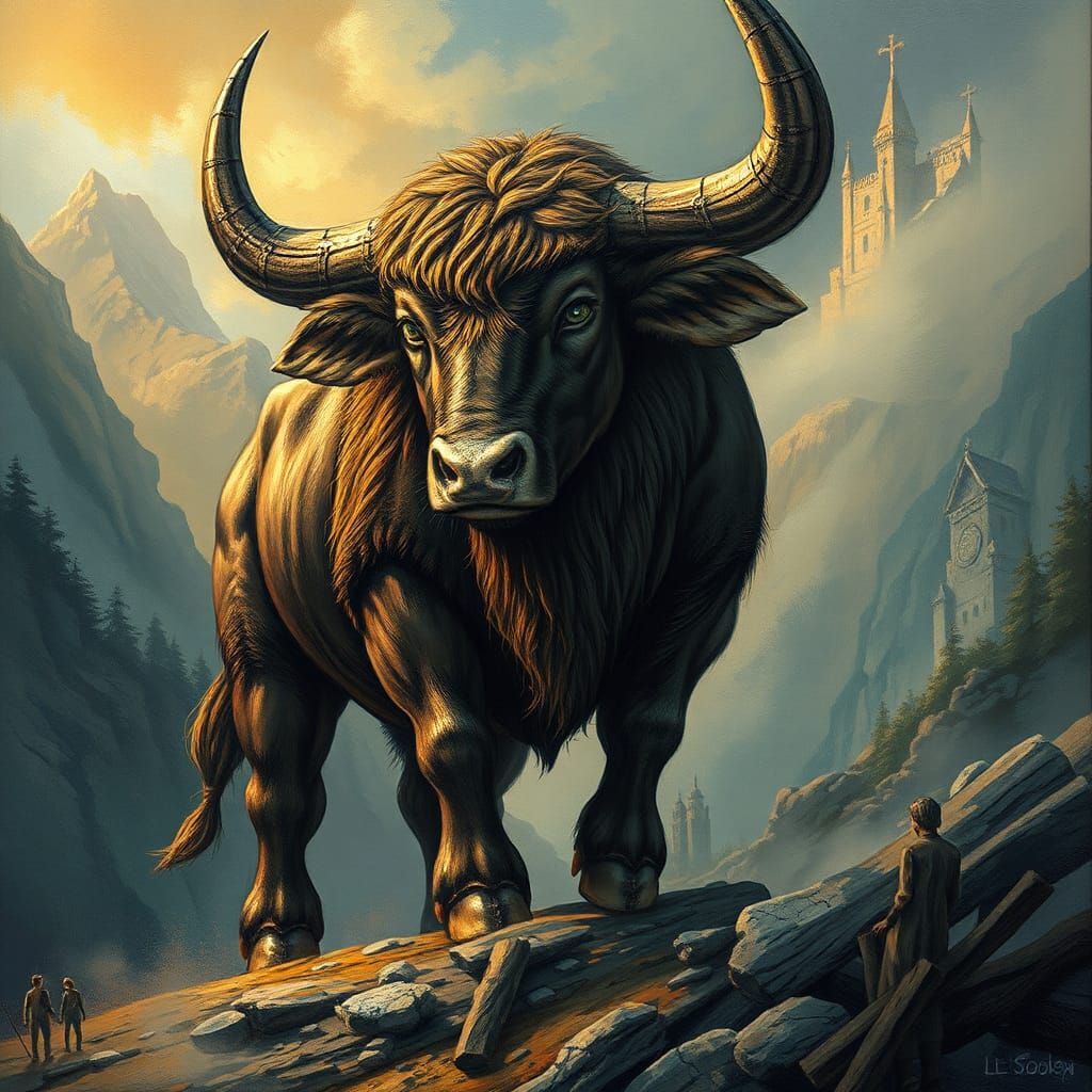 Brown Bull of Cooley: Celtic Mythology Illustration