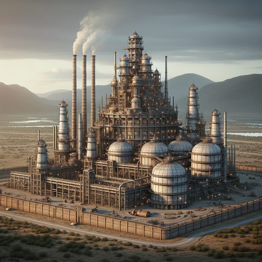 Bantu Industrial Age Refinery in Realistic Style