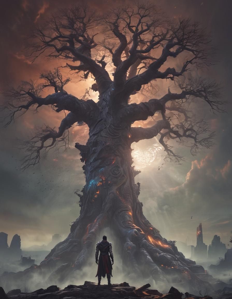 Hero at World's End with Ancient Tree