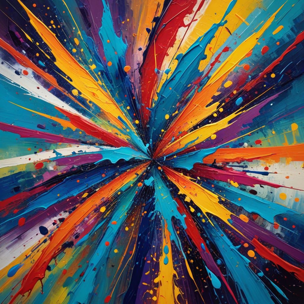 Dynamic Fauvist Abstract Expressionism in Vivid Colors