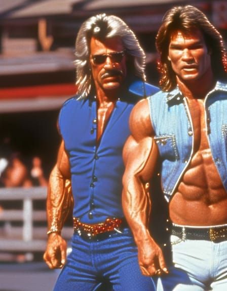 Hyperrealistic 80s Musclepunk Bodybuilders