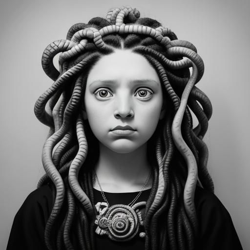 Medusa Portrait in Diane Arbus Style