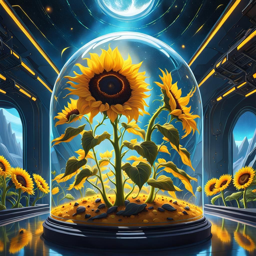 Sunflower Garden on an Alien Planet