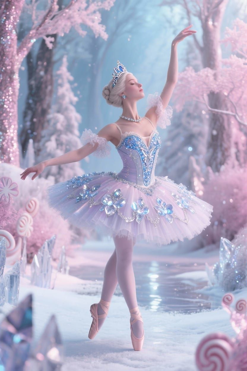 Ballerina Performing in Sugar Plum Forest - The Nutcracker