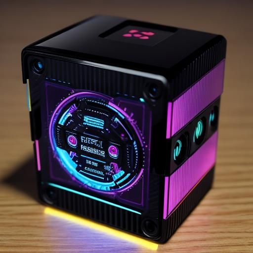 Raspberry Pi in Cubist Cassette Futurism Style