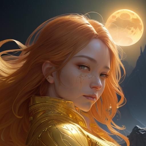 Majestic Gold Dragon Ascending into the Night Sky