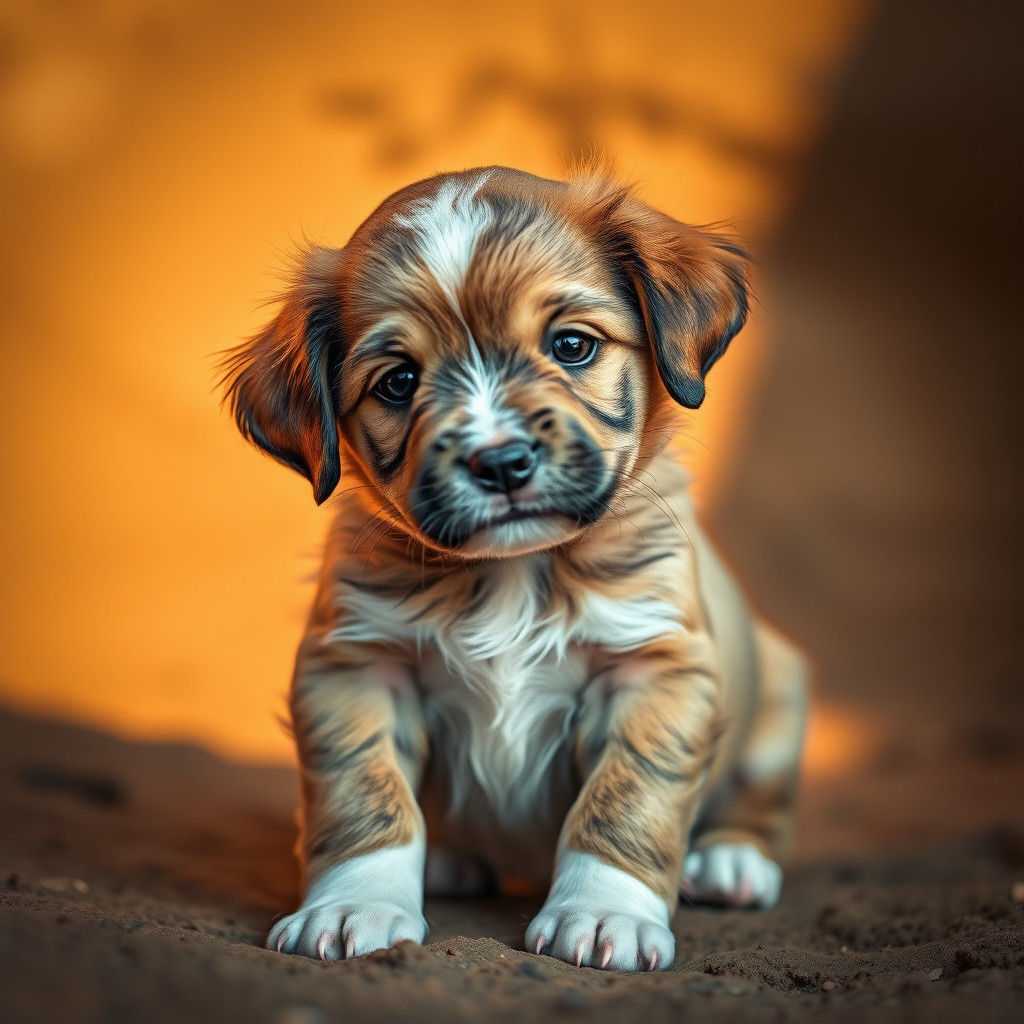 Adorable Puppy Portrait in Naturalistic Style