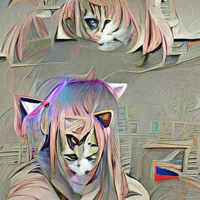 Anime Catgirl Digital Illustration