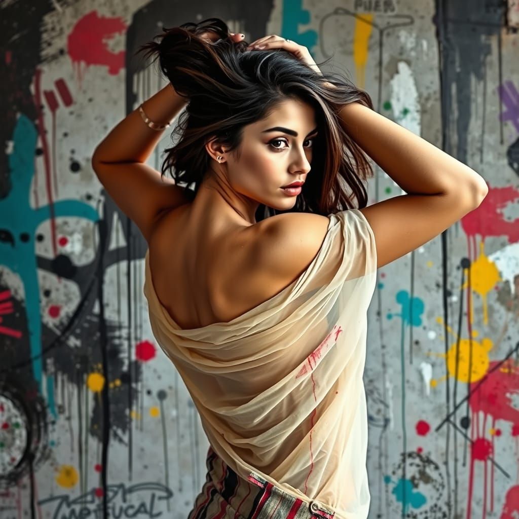 Glamour Portrait in Street Art Style