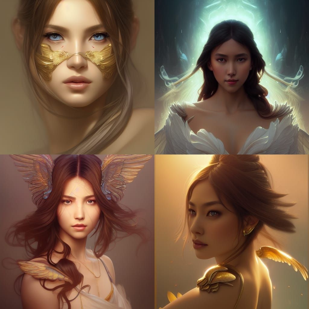 Winged Princess Portrait in Hyperdetailed Digital Art
