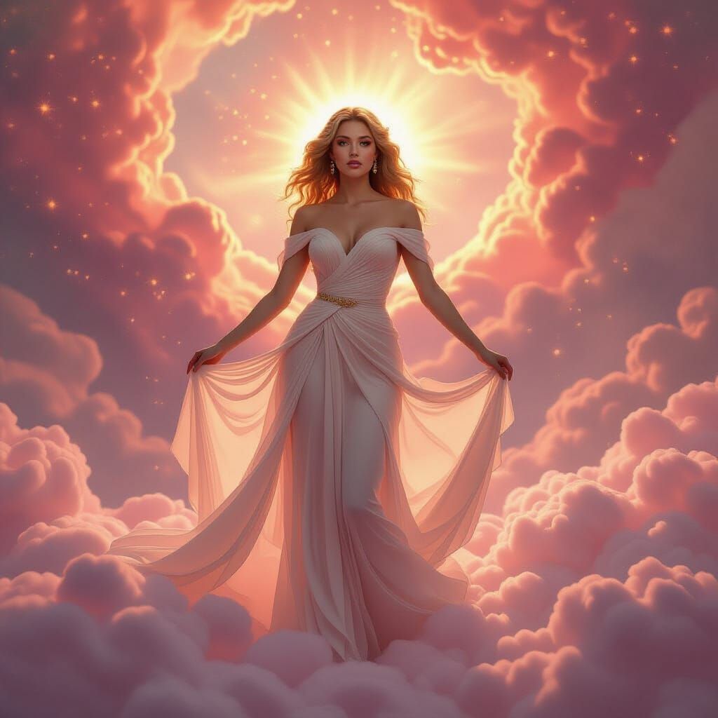 Sydney Sweeney as Aphrodite in Cosmic Nebula