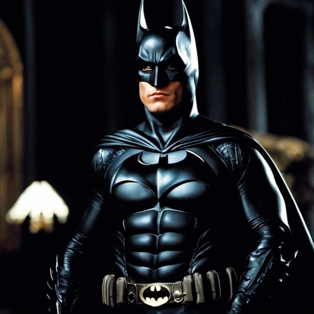 Val Kilmer as Batman: Hyperrealistic 1995 Portrait