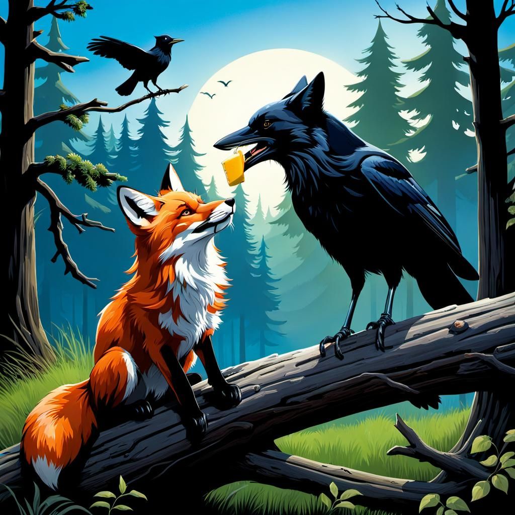 Storybook Illustrations : "The Fox and the Crow"