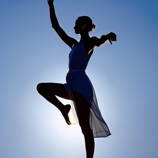 Dramatic Dancer Silhouette Under Full Moon