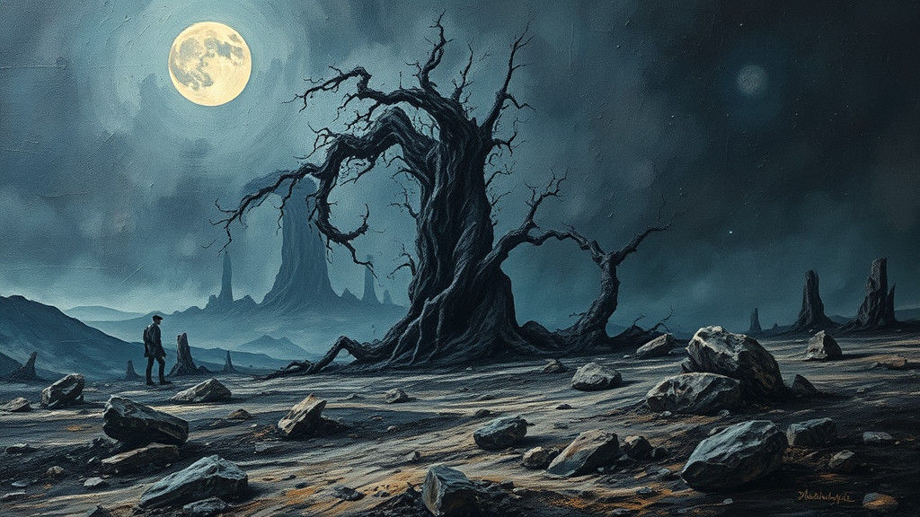 Post-Apocalyptic Heavy Metal Impasto Landscape