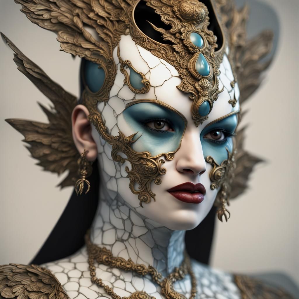 Garuda Princess with Cracked Porcelain Face