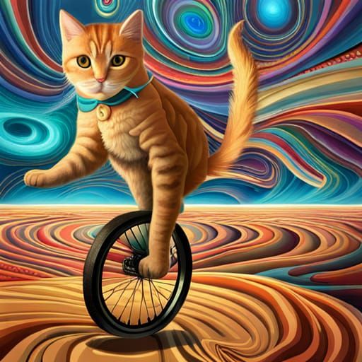 It's quite a challenge to find a quantum cat that knows how to ride a unicycle through a surrealist dreamscape,