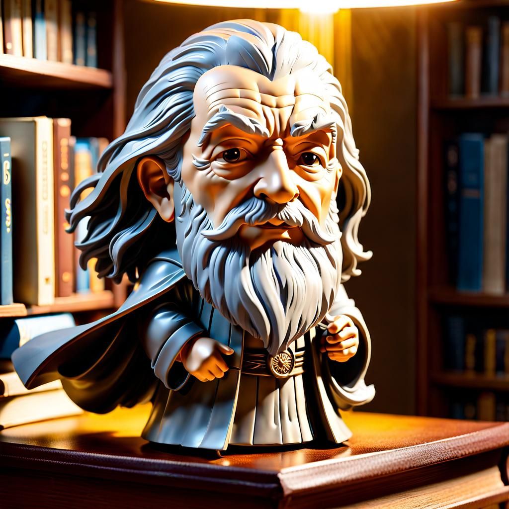 Gandalf Bobblehead Figure with Cinematic Lighting