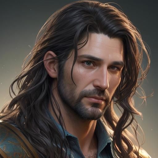 Detailed Portrait of a Handsome Man in Splash Art Style