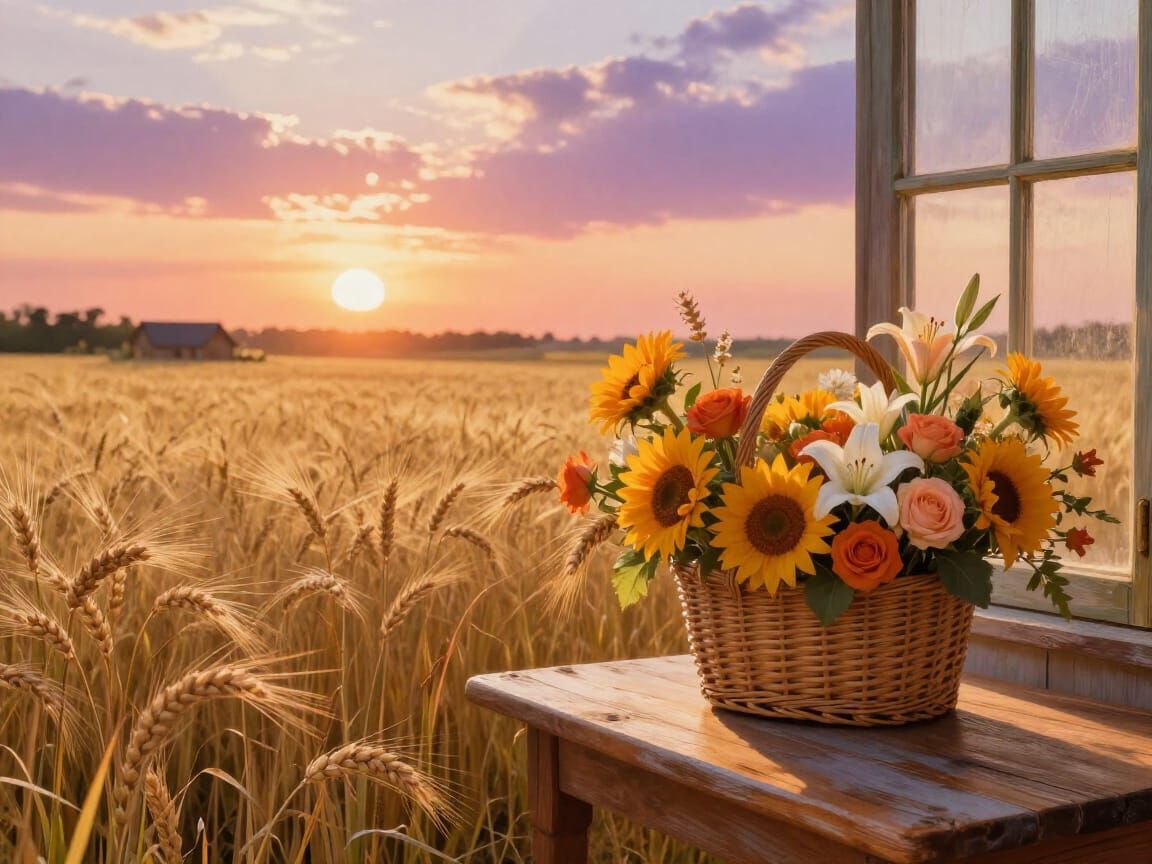 Golden Wheat Field at Sunset