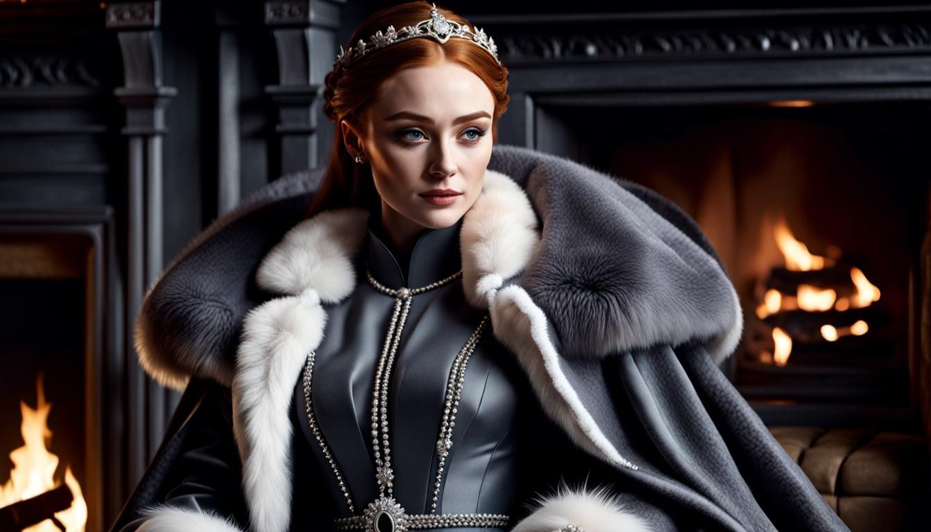 Sansa Stark Portrait in Woolen Gown, Hyperrealistic