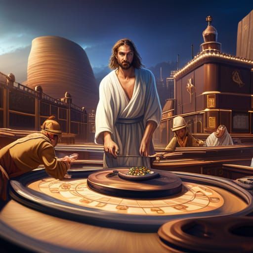 Jesus Plays Craps: Detailed Matte Painting