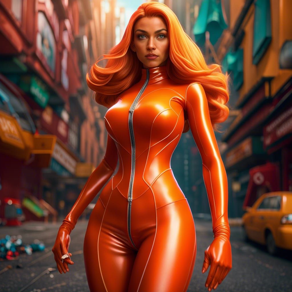 Totally Spies Sam in Latex Catsuit: Hyperrealistic Art