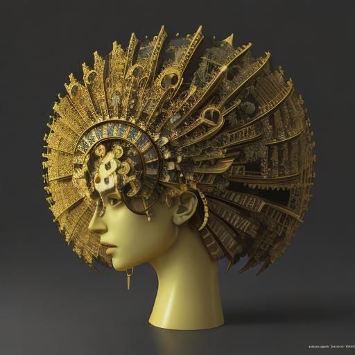 Maximalist Fractal Design in Yellow