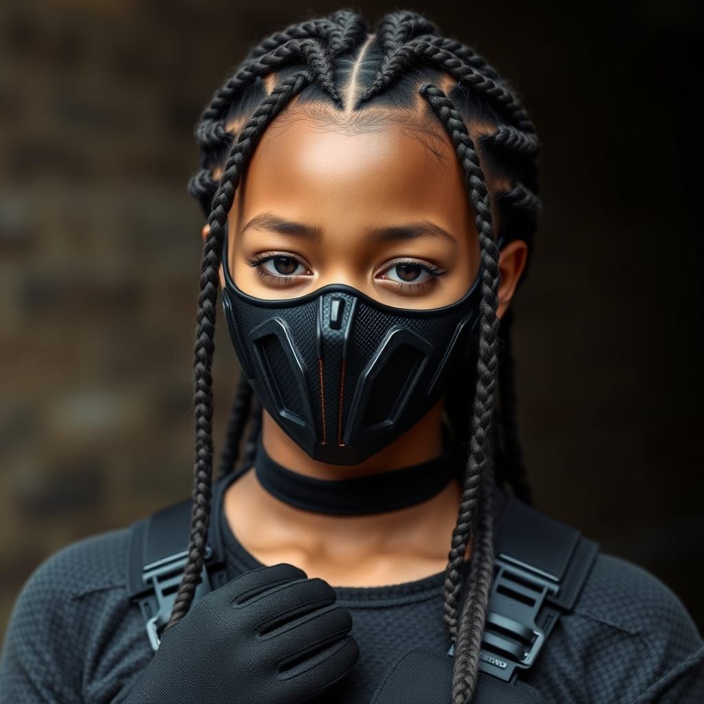 Raven Noir: Futuristic Character in Cyberpunk Style