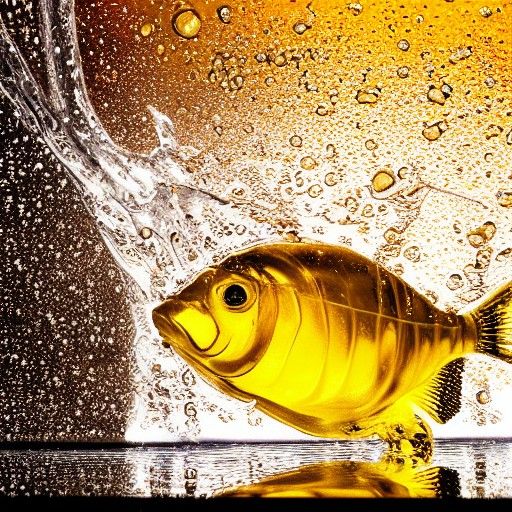 Goldfish Splash: Hyperrealistic High-Speed Render
