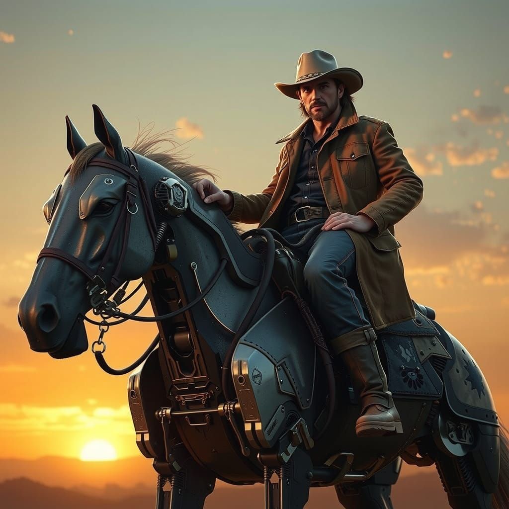 Cyborg Cowboy Rides into Neon City