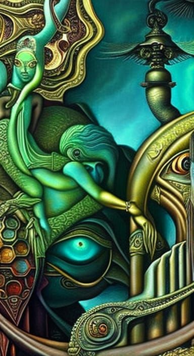 Earth as an Insane Asylum in Visionary Art Style