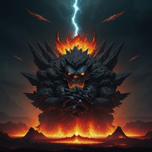 Colossal Lava Demon Spewing Meteors