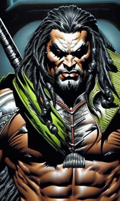 Hyperrealistic Lobo Portrait in Comic Book Style