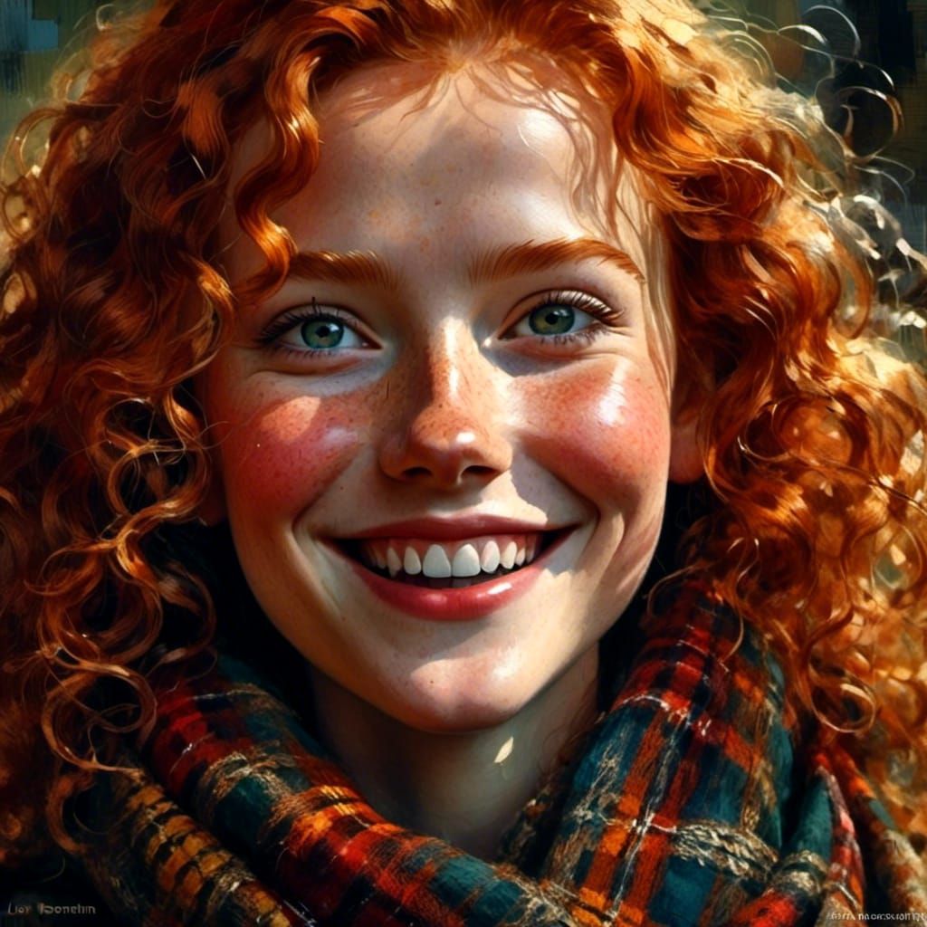 Beautiful Ginger Haired Girl in Rococo Style