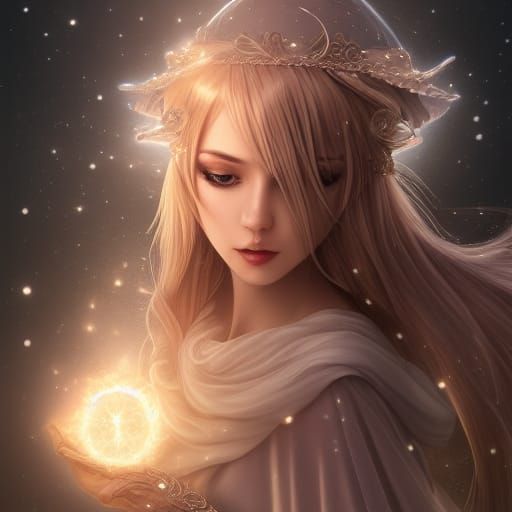 Elegant Light Mage in Hyper-Realistic Fantasycore Style