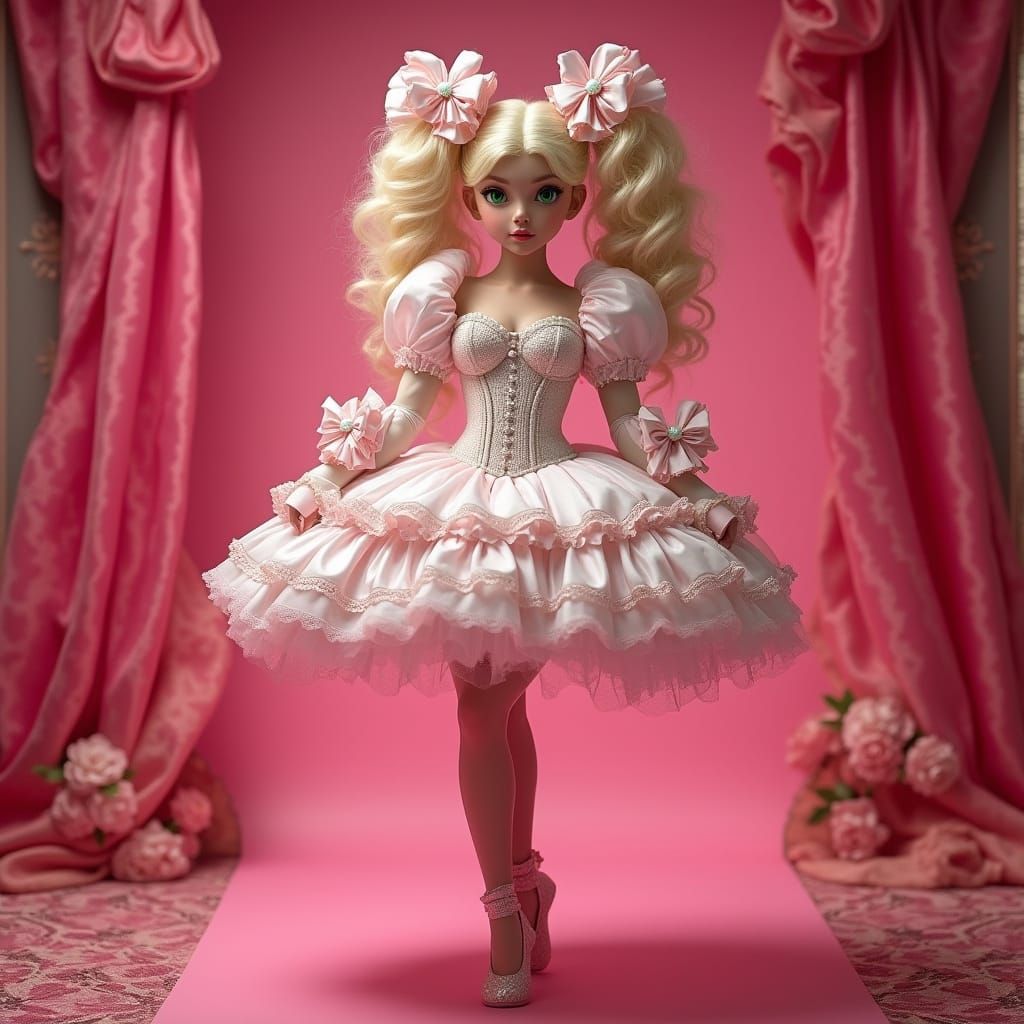 Enchanting Ballerina in Synthwave Aesthetic