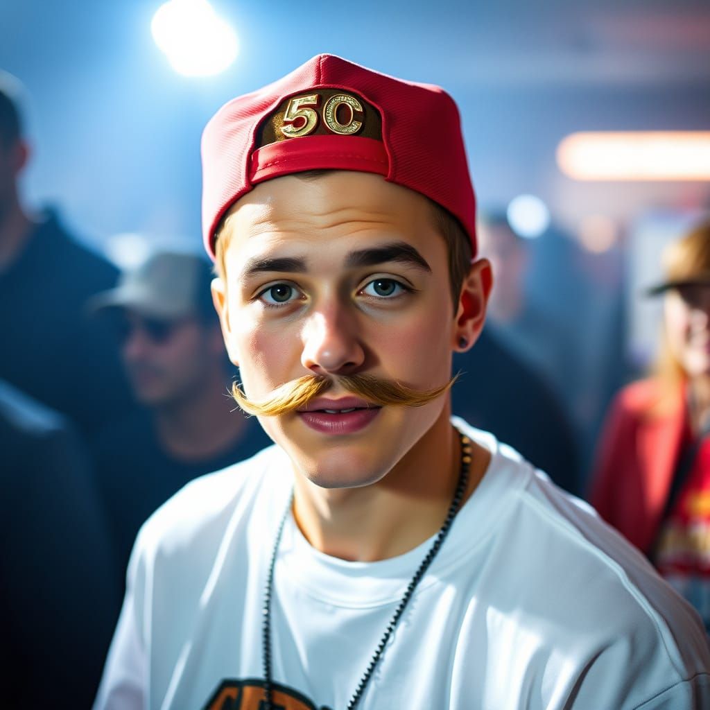 Man with Fu Manchu Mustache