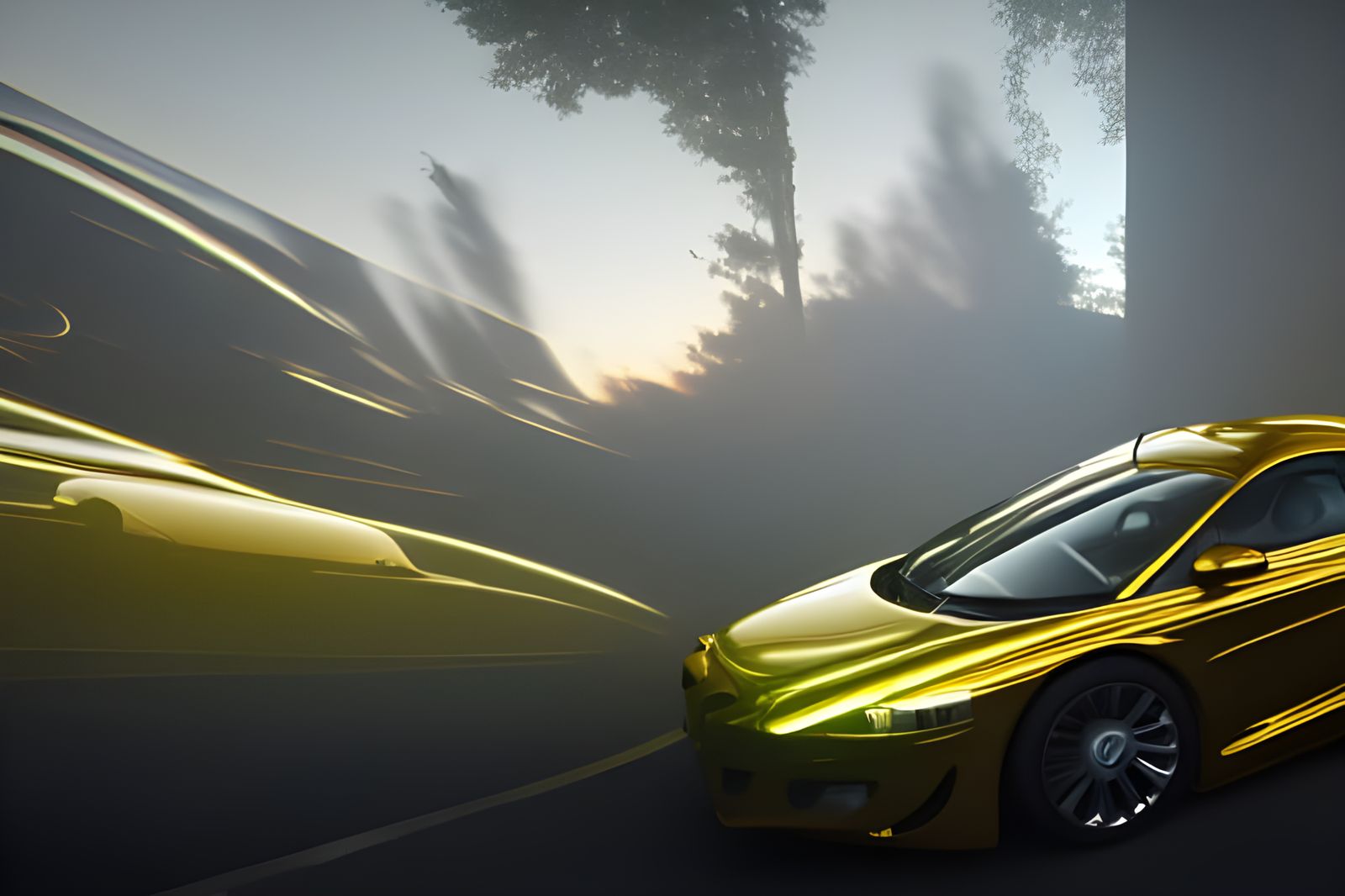 Surreal Chrome Car in Long Exposure