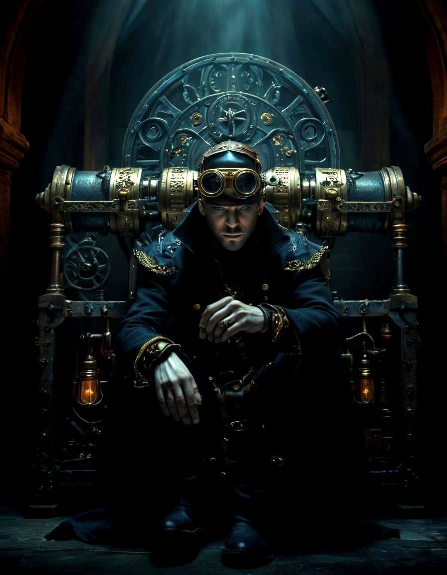 Steampunk Lock Keeper with Brass Goggles in 3D