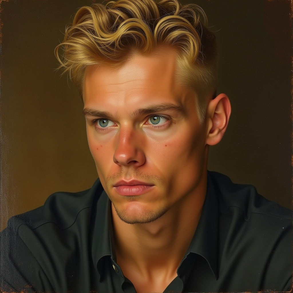 Classical Portrait of a Handsome Blonde Man