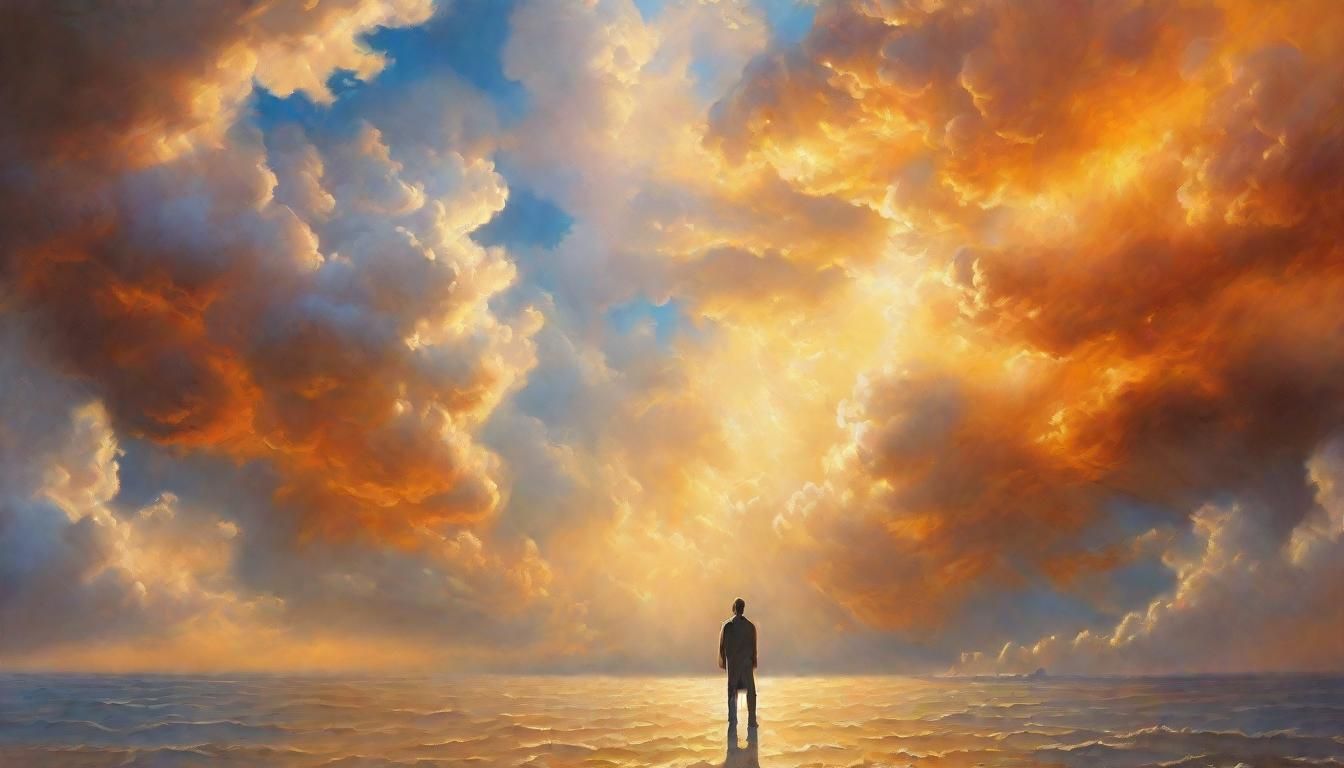 Divine Being in Surreal Cloud Explosion