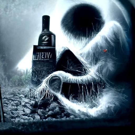 WhiskyEvil Gamer Logo in Beksiński Horror Style