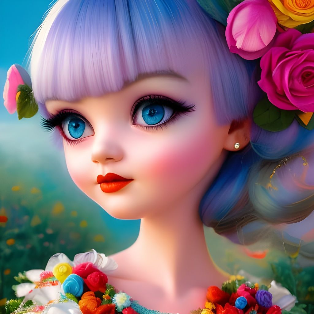 Rigorously Black and White Doll Dolly Photo