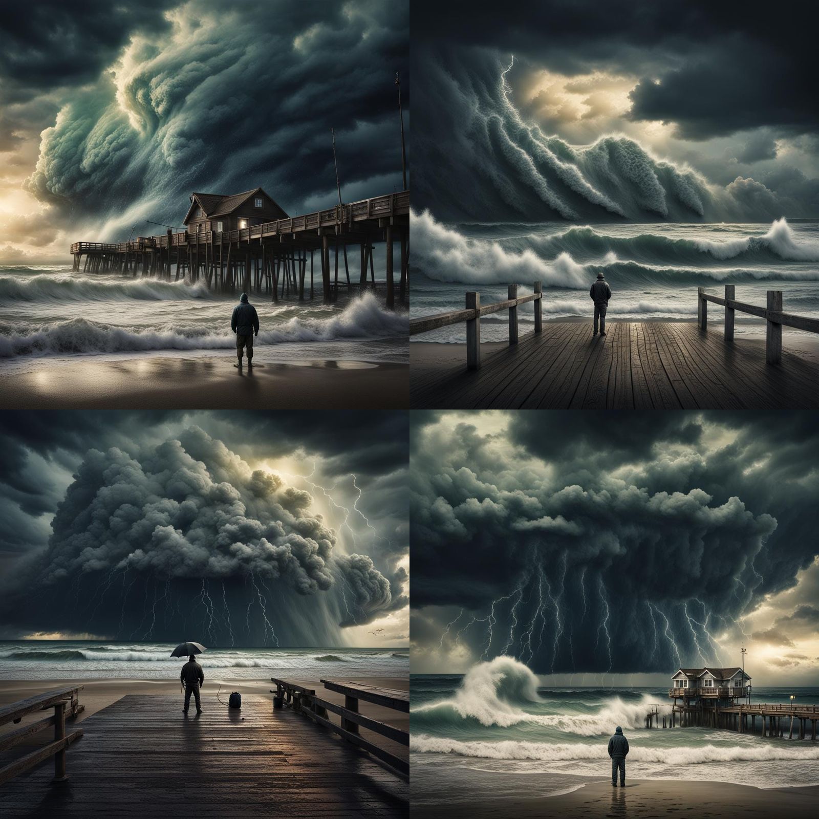Epic Storm Over Beach, Digital Matte Painting