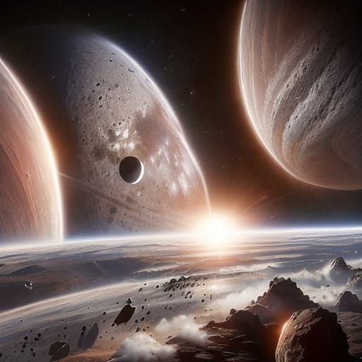 Giant Space Habitat Spinning Near Earth and Moon