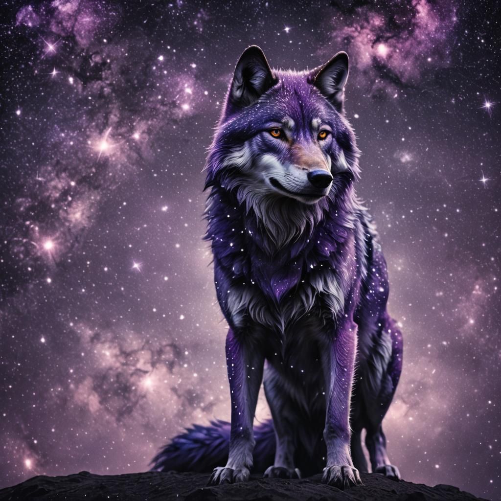 Purple Star Wolf in a Galaxy