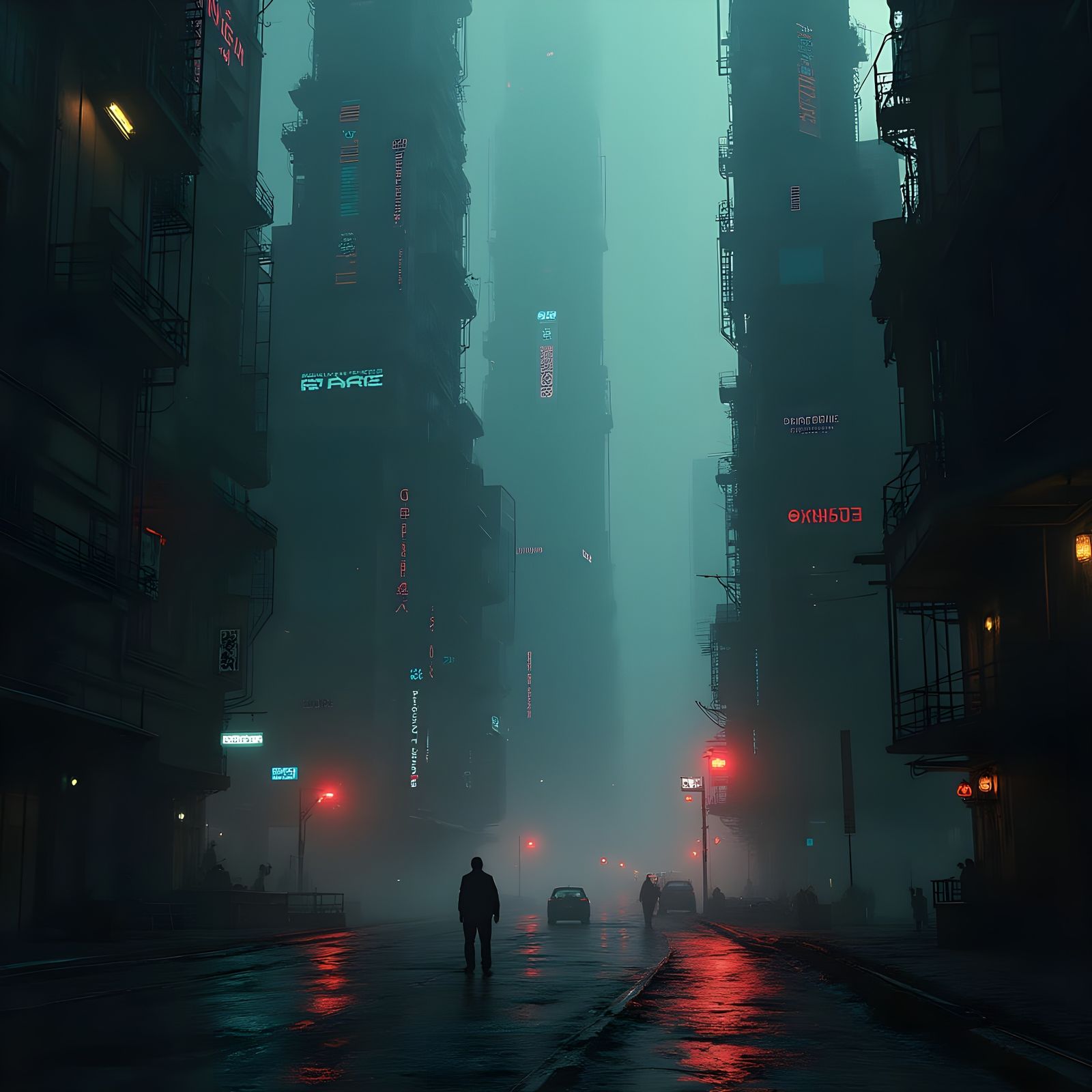 Ominous Sci-Fi Masterpiece in Dark Matte Painting Style