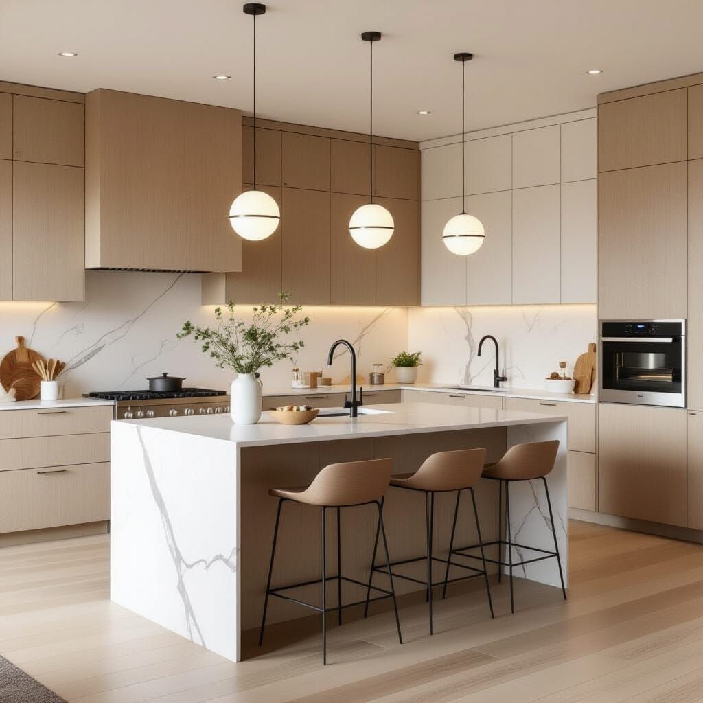 Modern U-Shaped Kitchen with Island