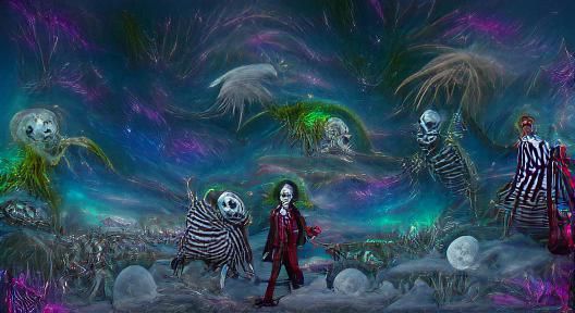 Jack and Sally in Beetlejuice World: Cosmic Horror Illustrat...
